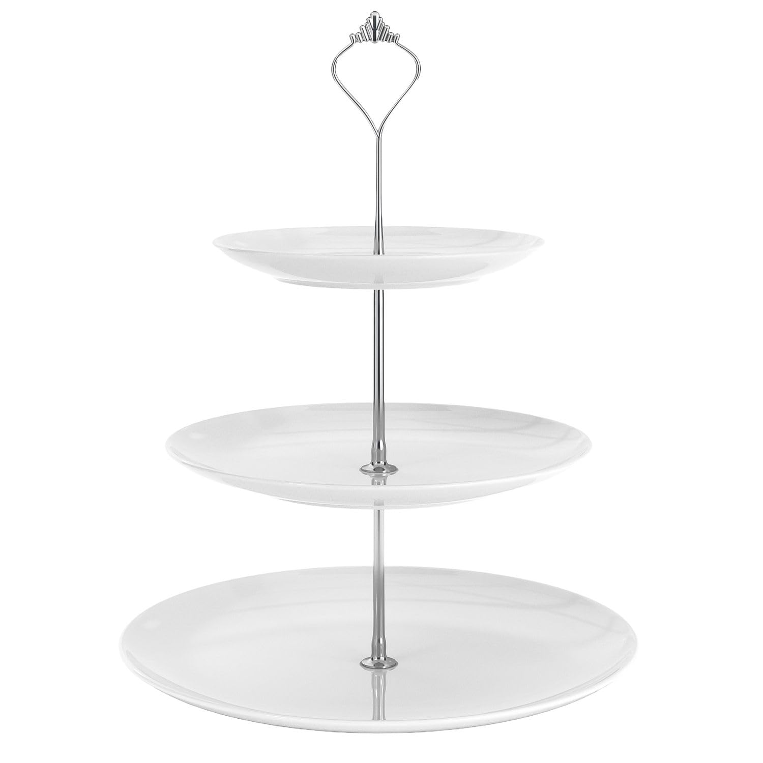 INTIRILIFE Alzata per torte in porcellana a 3 piani - Alzata etagere per torte, muffin, frutta e molto altro