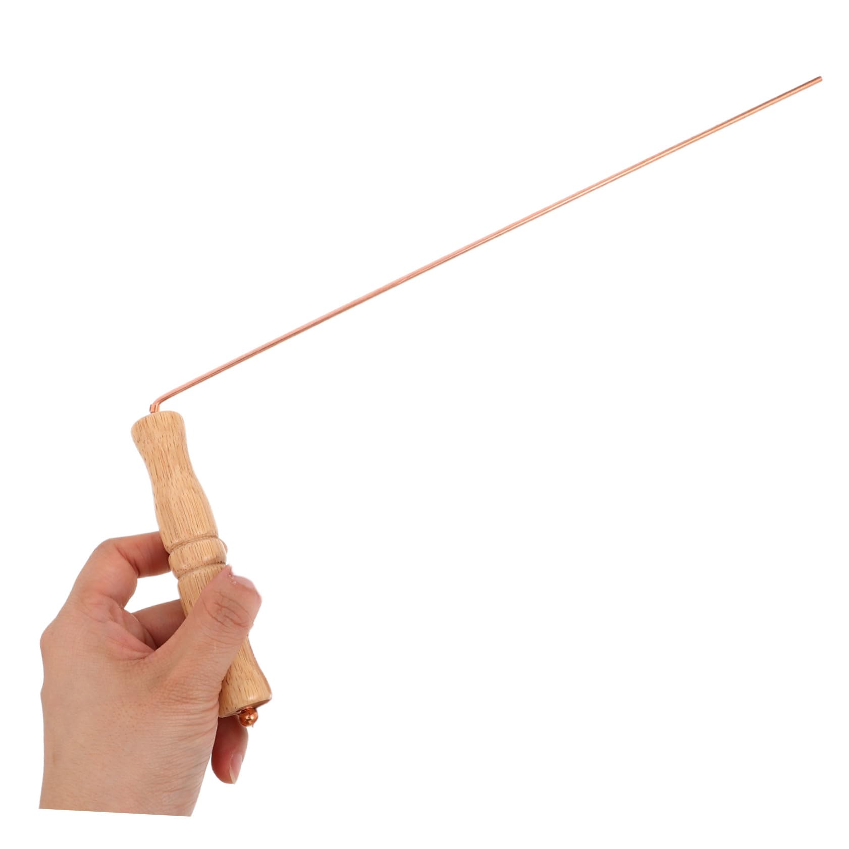 TOYANDONA 2 Pièces Baguettes de Sourcier en Cuivre Pur, Outils de Divination Portables et Fiables, Matériel en Bois et Laiton, pour Chasse Fantôme et Prospection d'or