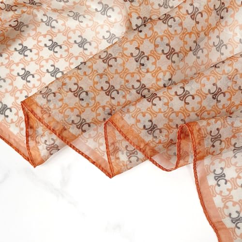 Image of Scarf Stole for Women - 185 x 135 cm Chiffon Scarf with Floral Print | Lightweight Scarf, Soft Stole for Women | Satin Feel Neck Scarf | Women Accessory