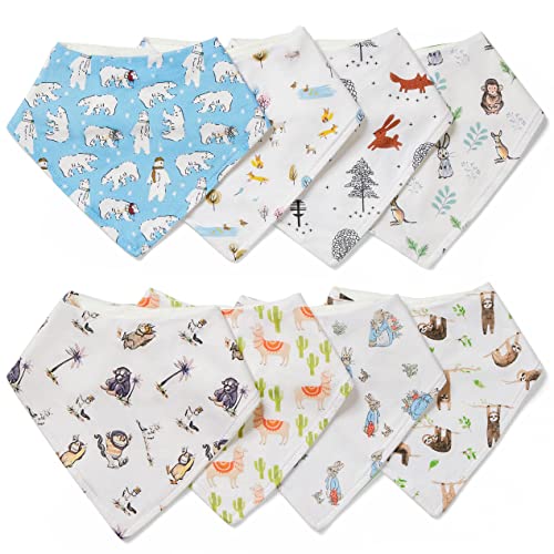 Image of TotAha Premium Bamboo Bandana Drooling Bibs Super Absorbent Teething Drool Bib With Waterproof Lining for Modern Boy Girl