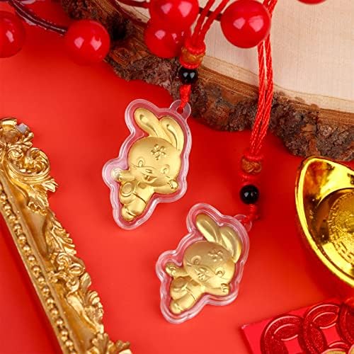 20Pcs 2023 Year of Rabbit Pendant with Red Ropes Chinese New Year Rabbit Pendant 2023 Rabbit Pendant Chinese Spring Festival Zodiac Gift Blessing Souvenir Decoration Blessing Souvenir