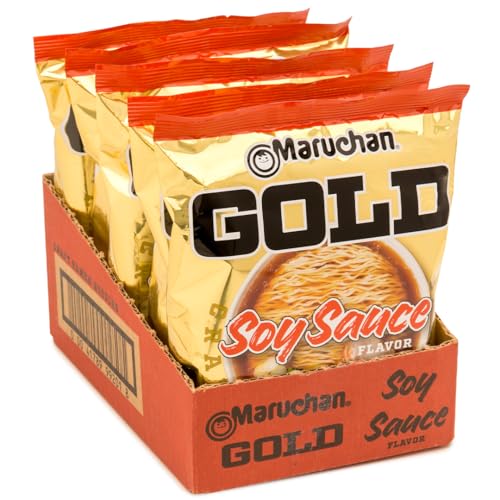Image of Maruchan Gold Ramen Noodle Soup, Soy Sauce Flavor - Restaurant Quality Japanese-Style Instant Noodles, Quick & Easy Meal - 3.79 Oz. (5 Pack)
