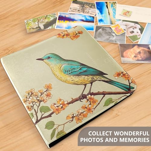 Álbum de fotos vintage autoadhesivo para scrapbooking, 3 anillos, 20 páginas en blanco, para fotos 3x5, 4x6, 5x7 y 6x8 pulgadas, estilo DIY, material cuero miniatura 5