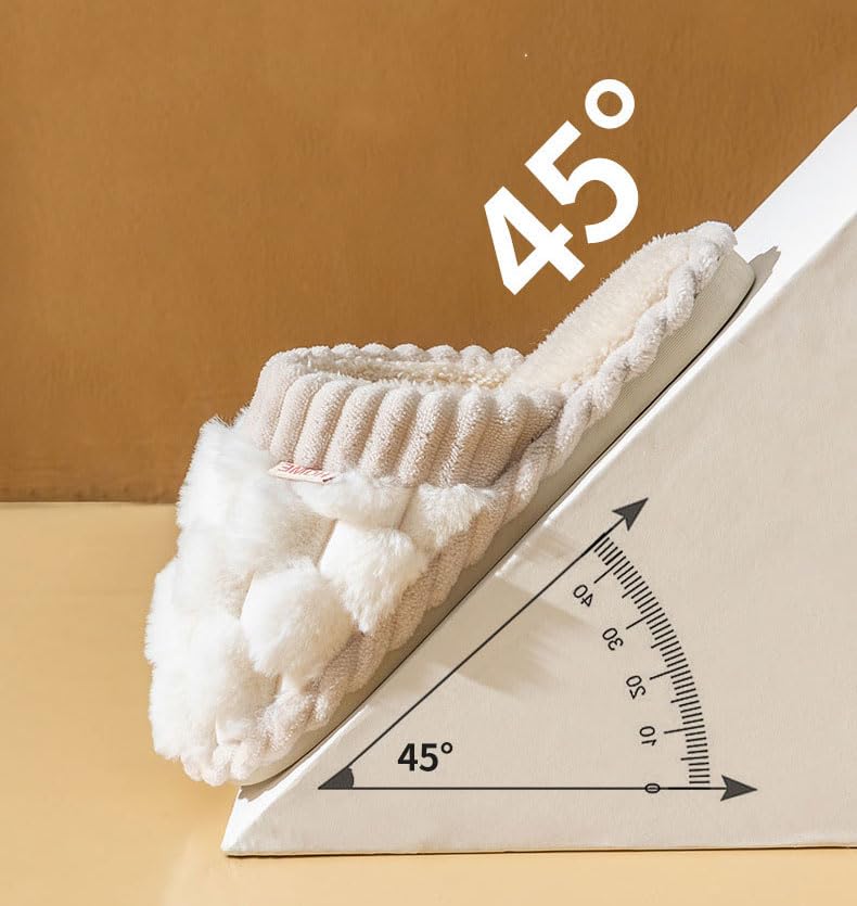 Colorblock Faux Fur Slippers, Colorblock Shoes Women, Indoor Slip On Plush Warm Fuzzy Slippers3