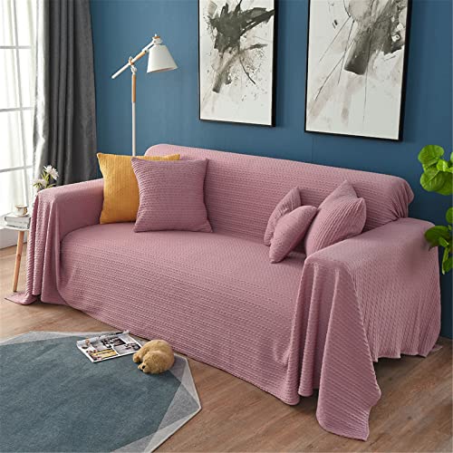 Vclife Dark Pink Couch Cover Jersey Knit Cotton Sectional Couch Covers For Cushion Couch Sofa, 1 Pc Couch Cover For Dog Cat Pet L Shaped Slipcover Multifunctional Furniture Protector (71"X134") #TOP1