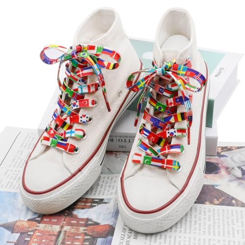 Image of Flat Colorful Shoelaces Gradient Rainbow Shoe Lace Shoestring 2 Pair