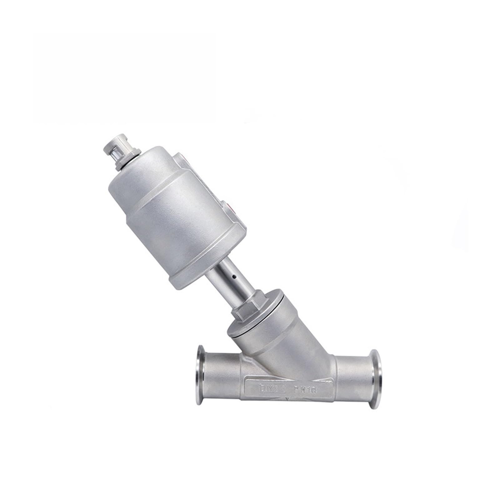 QXWPBIBAN 1/2" 3/4" 1 inch 304 Stainless Steel Pneumatic Quick-Install Angle Seat Valve 16bar Sealing(Double Acting,OneSize)