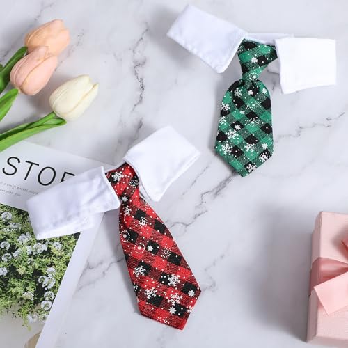 GEEHUA 2 Stück Fliege für Hunde und Katzen, Verstellbares 28-36CM Weihnachtsfliege für Katzen und Hunde Weihnachts Katzenhalsband Fliege mit Hemdkragen Kätzchen Welpen