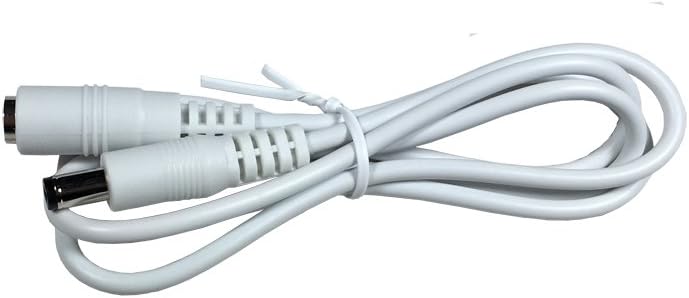 HDCQ3W 3ft 2.1mm x 5.5mm DC Plug Power Adapter Extension Cable, 20AWG Cord for 12V CCTV Wireless IP Camera, LED, Car, White