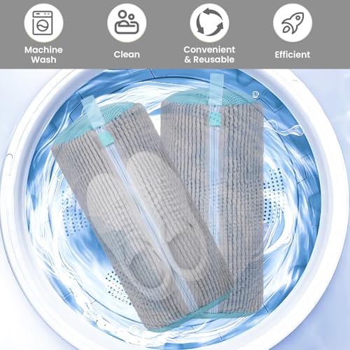 Kssvzz Shoe Washing Machine Bag, Reusable Trainer Washing Machine Bag, Laundry Shoe Bags for Washing Machine, Shoe Cleaning Bag with Zipper (Grey) - Image 4