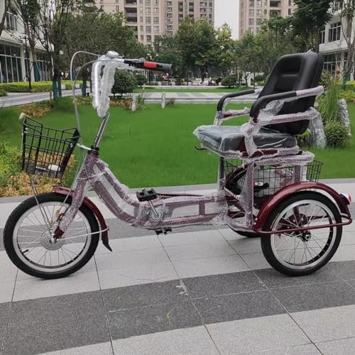 Triciclo Paseo para Adultos, Rojo Vino 16 in miniatura 5