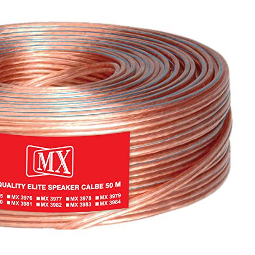 Image of MX High-Performance Speaker Cable - 20 AWG, 50 Meters (Red & Black) - Premium Transparent Wire for Home Theater, Car Audio, Amplifiers, and Speakers