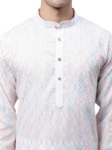 Image of Jompers Men's Cotton Embroidered Straight Kurta Pyjama Set