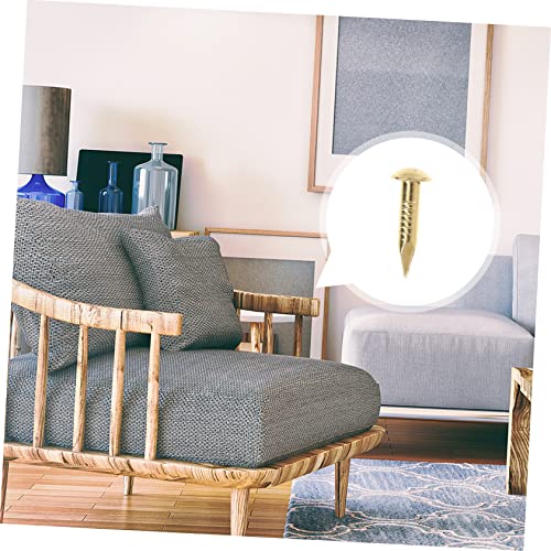 Housoutil Kit de 285 clavos de cobre puro para manualidades y muebles, accesorios con cabeza dorada miniatura 2