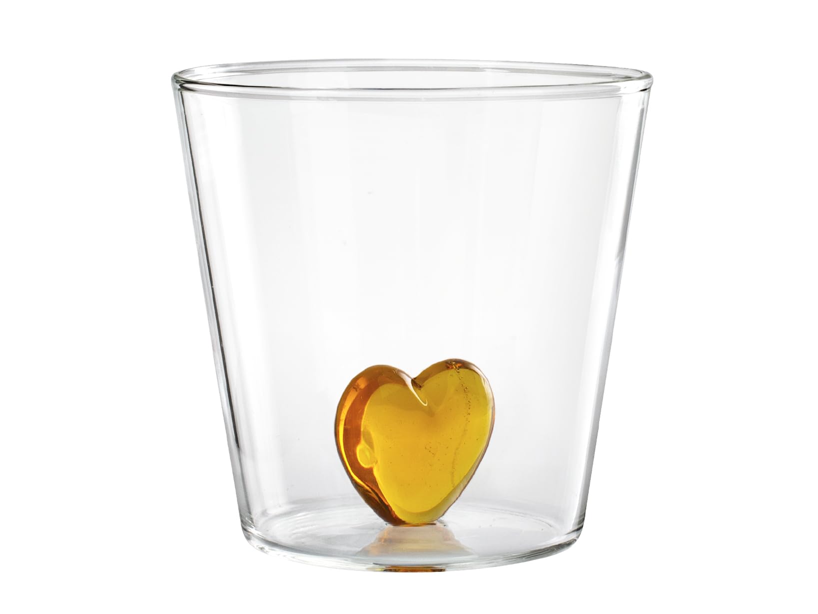 H&H Set 6 Bicchieri in Vetro Borosilicato, Trasparente, Cuore interno in Vetro, 300cc