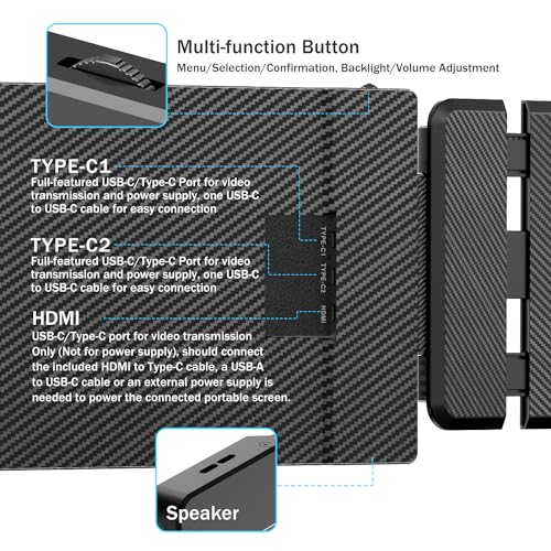Image of KEFEYA Laptop Screen Extender, 14 inch Portable Monitor for Laptop, 1440P QHD Triple Screen Monitor Extender for 13 inch-17 inch Laptops, HDMI /USB-C for MacBook, Windows, Chrome, Switch, Plug & Play