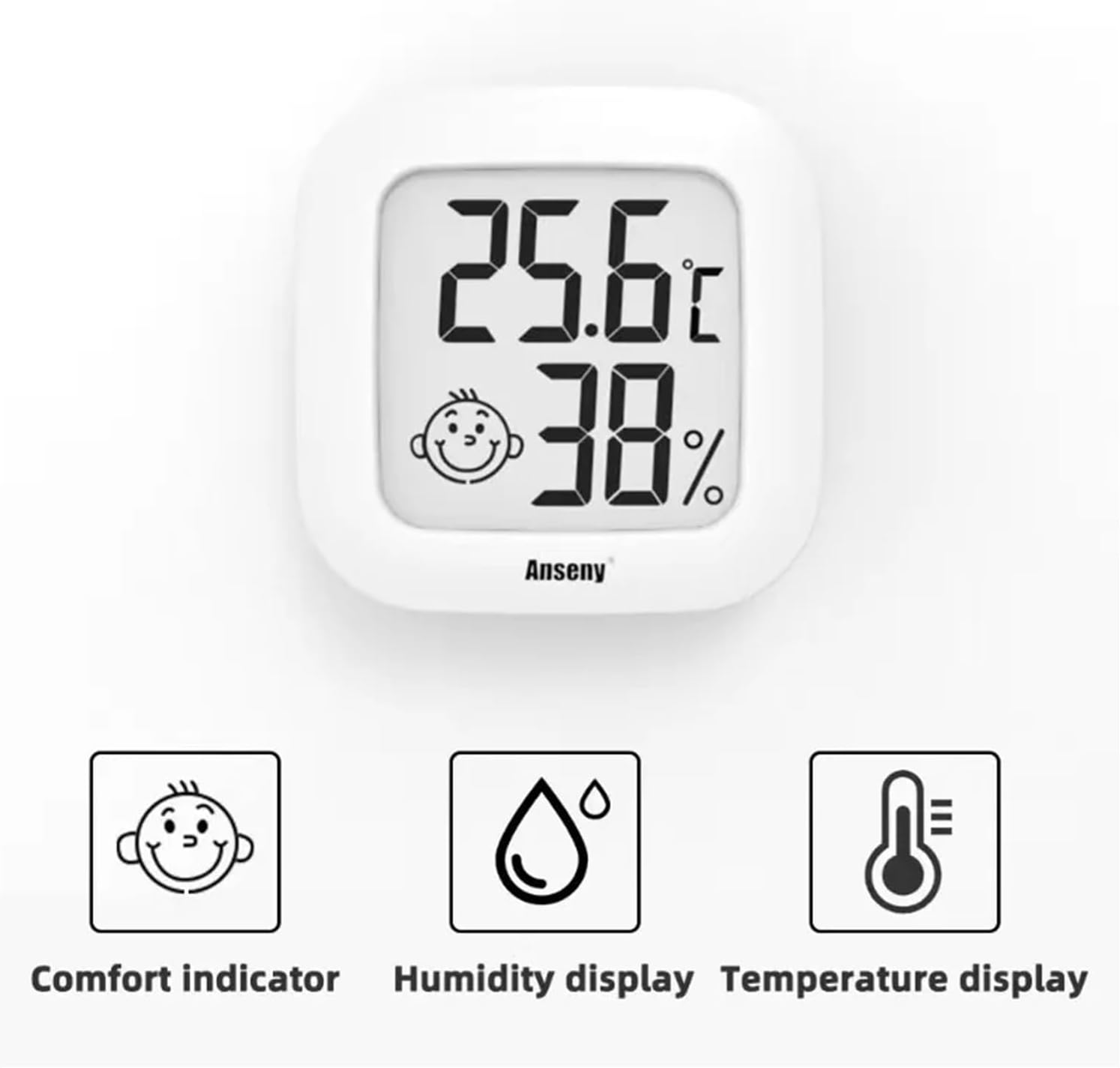 Digital LCD Thermometer Hygrometer Indoor Room Mini Electronic Temperature Humidity Meter Sensor Gauge Weather Station for Home(Silver)
