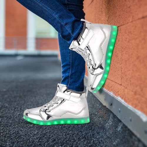 Image of Light Up Shoes Men Women LED Shoes USB Charging Adult High Top LED Sneakers Glow in The Dark Footwear for Dancing Party Festivals Festivals