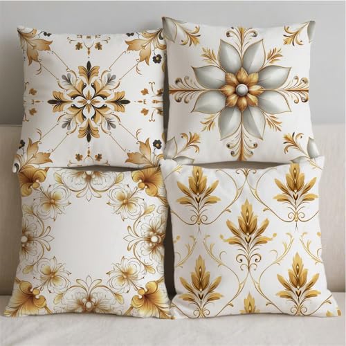 Taie oreiller geometry gifts lot de 4 housses de coussin motif carré