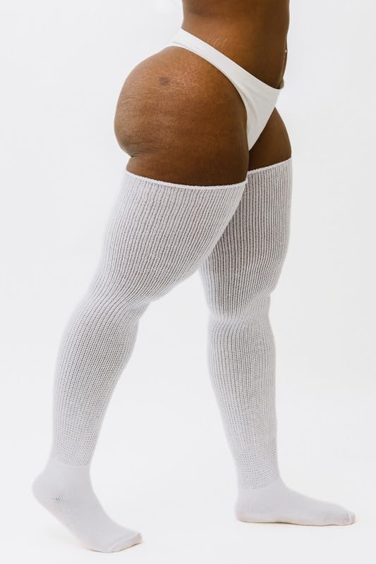 Image of Thunda Thighs Plus Size Thigh High Socks, Over the Knee High Boot Stockings Leg Warmers, Extra Long & Thick Socks