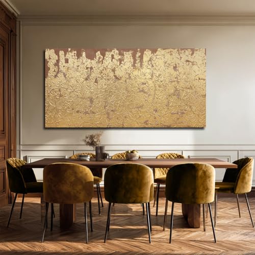 Image of VAYIMDH Abstract Canvas Wall Art Gold Wall Painting Contemporary Home Wall Decor 29 inchx58 inch Large Artwork for Living Room Office Decor