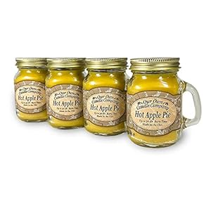 Hot Apple Pie Scented Mini Mason Jar Candle by Our Own Candle Company, 3.5 Ounce (4 Pack)