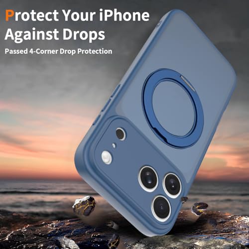 Image of Magnetic Case for iPhone 17 Pro Max With Magnetic Ring Stand, [Compatible with Magsafe] [Military Grade Drop Protection] Shockproof Phone Cover for iPhone 17 Pro Max Full Camera Protection 6.9 inch Blue