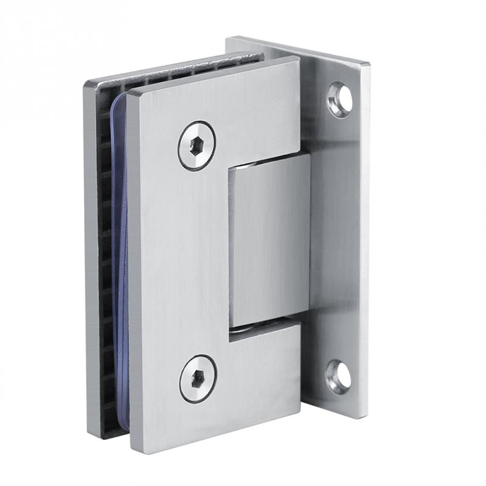 Myxjx One Color Hinges, Glass Door Bathroom Hinge Wall-Mounted Clamp 90 Degree Silver