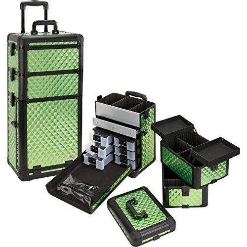 Seya Professional 3 in 1 Rolling Makeup Case (Green Diamond)