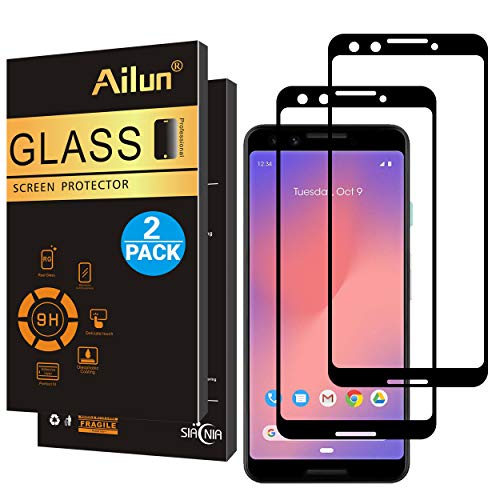 Ailun Screen Protector for Google Pixel 3 2018 2Pack 5.5Inch 2.5D Edge Tempered Glass for Google Pixel 3 Anti Scratch Case Friendly Siania Retail Package