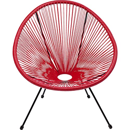 Kare Design Sessel Acapulco, Rot, Indoor und Outdoor Stuhl im Retro-Design,...