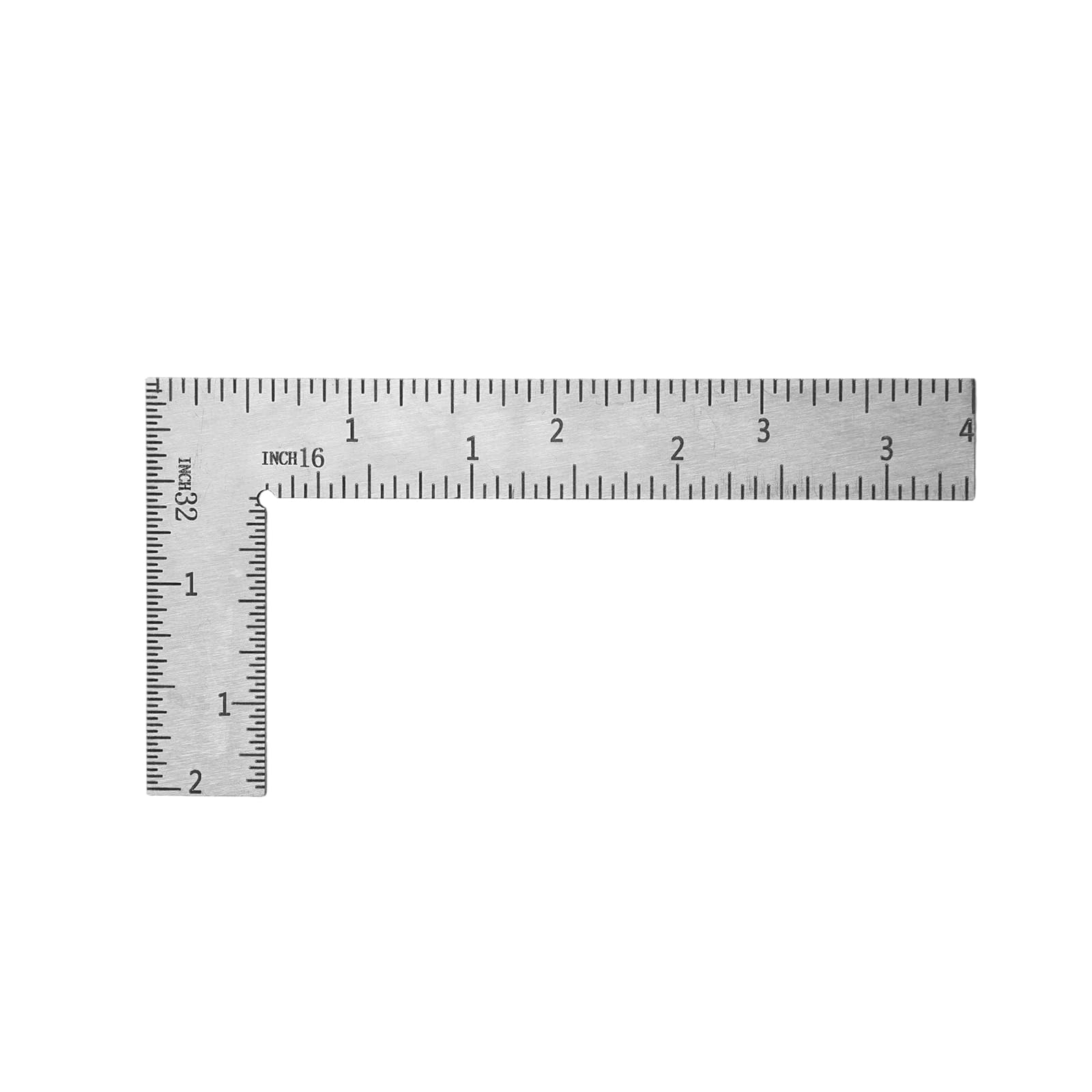 2pcs L Shaped Square Ruler, 10.2x5.1cm/2x4 Inch 90 Degree Transparent Mini Stainless Steel Measuring Tools Right Angle Ruler for Tailor Sewing Project & Quilting DIY Professional Guides Use