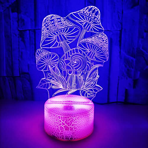 Jinson well 3D Mushroom Night Light 7 Colors Mood Lamp Touch USB Table Desk LED Decoration Children Kids Home Party Birthday Gift Toy