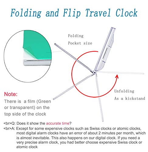 image for BESTWYA Travel Clock, Slim Compact Size Multifunction Digital Alarm Cl