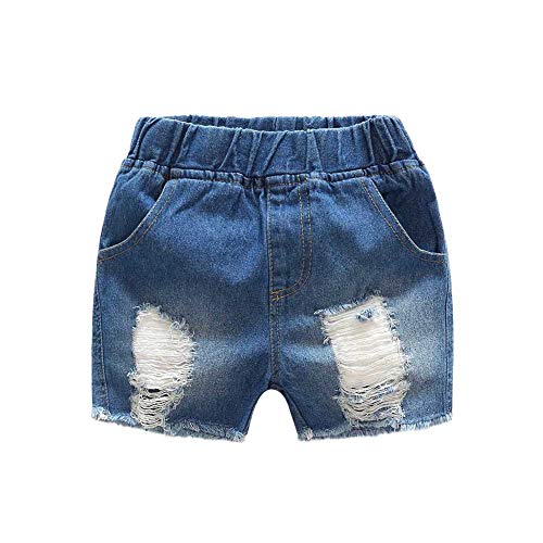 Blusas infantis com estampa de folhas verdes e estilo havaiano + shorts jeans desfiados