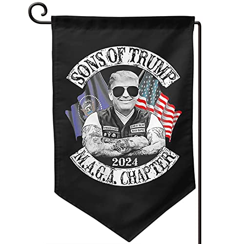 MRYUMI Sons of Trump MAGA Chapter 2024 Garden Flag Banner, Yard Sign Double Sided Home Decor Special Holiday Seasonal Flag for Outdoorone Size