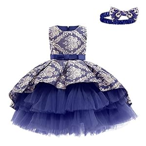 LZH meisje jurken feestjurk boog prinses jurken met hoofdband voor feest verjaardag bruiloft tutu prinses bloem kanten…