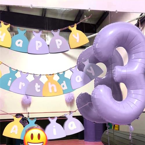 Image of Light Purple 15th Birthday Balloons, 40 Inch Dusty Pastel Purple Mylar Foil Number 15 Balloons for Girls, Lavender Birthday Party Balloons Numbers 1 & 5 for Women 51st Anniversary Decorations Supplies