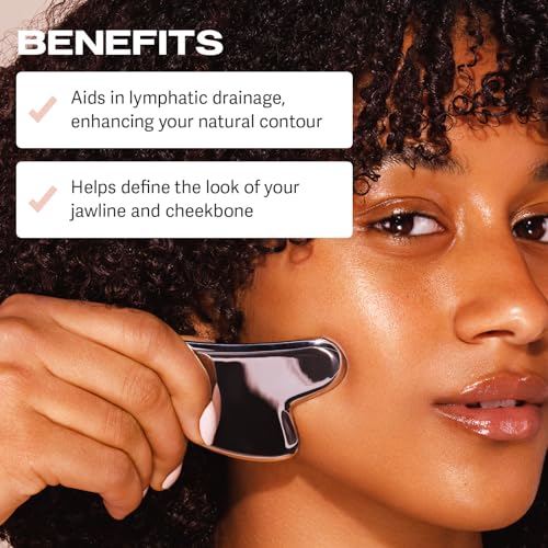 image for Sacheu Stainless Steel Gua Sha - Metal Gua Sha, Gua Sha Facial Tools S