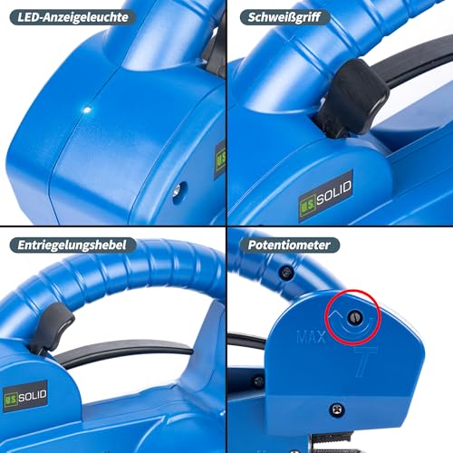 U.S. Solid Umreifungsgerät Akku Elektrisch - Halbautomatische Umreifungsmaschine für 13-19mm PP/PET-Bänder, 2x3000mAh, für Kartons und Paletten