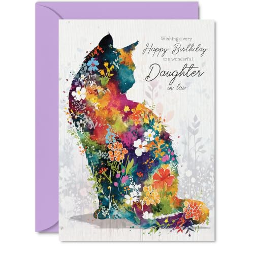 Carte anniversaire belle-fille aquarelle voeux chaleureux