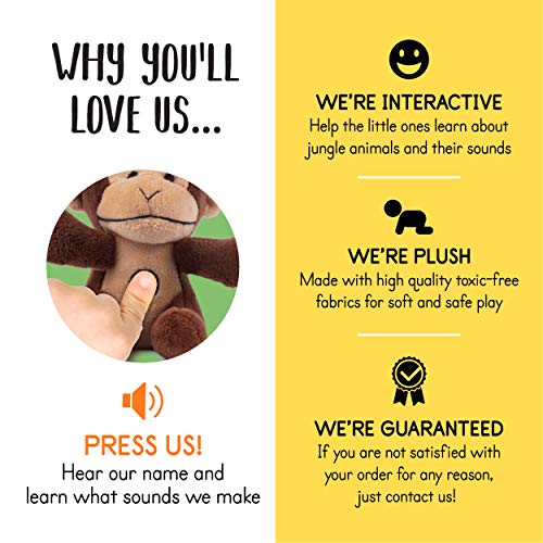 Talking Plush Jungle Animals Toy Set, Includes 4 Talking Soft Safari Animals A Plush Elephant Plush Monkey Plush Giraffe Plush Tiger With A Plush Jungle House Carrier #TOP5