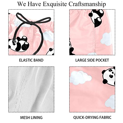 Short de plage à séchage rapide JDEZ pour hommes à motif panda