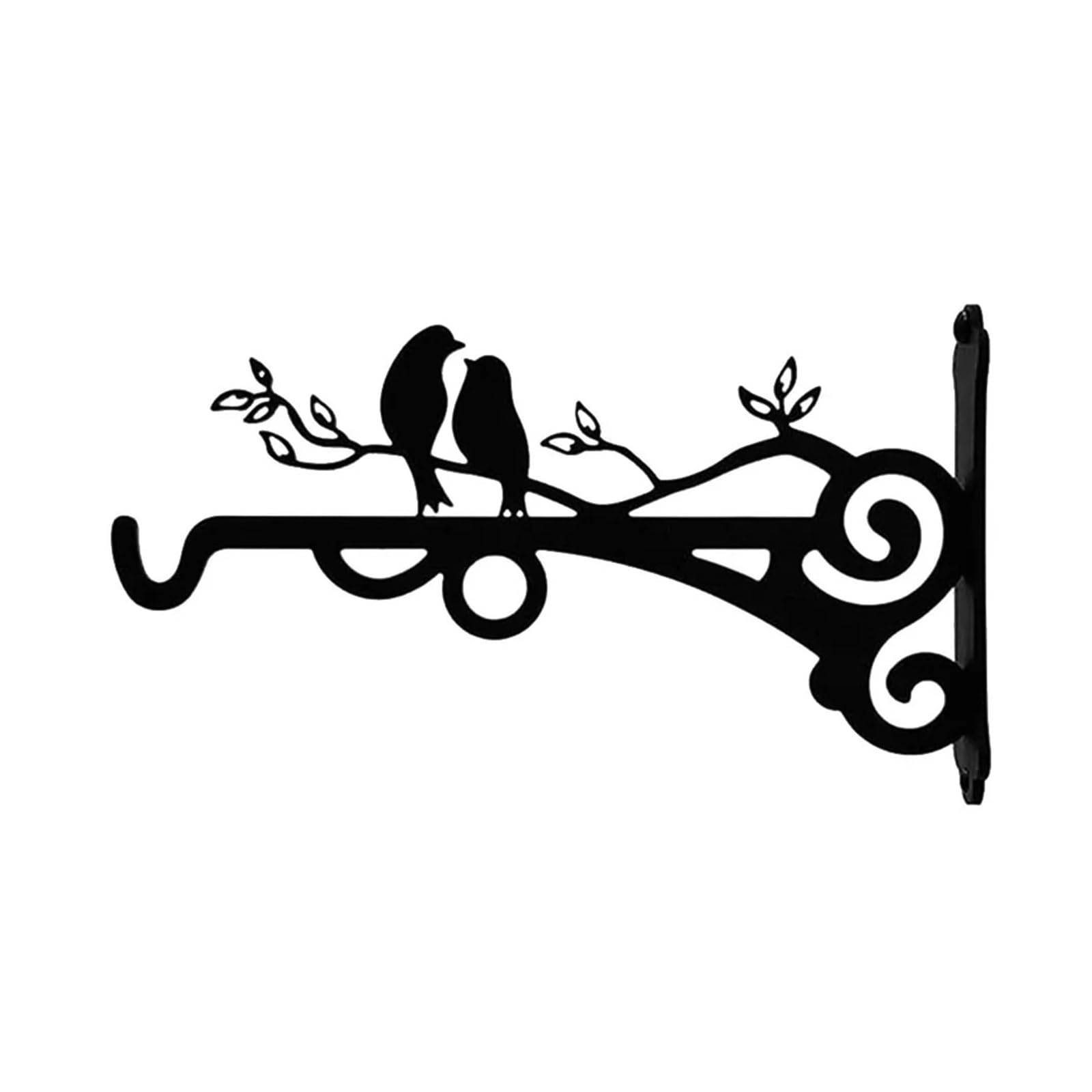 YUPLIODSX Hanging Basket Bracket Flower Basket Holder Bird Pattern Rustic Style Metal Bracket Hanger Wide Base Anti-Corrosion for Flowerpots