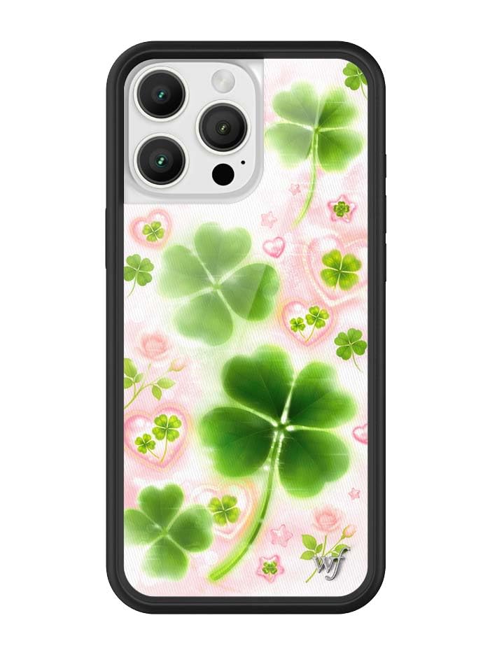 Image of Wildflower Cases - Compatible with iPhone 16 Pro Max | Protective Black Bumper, 4ft Drop TeSaint Certified, Women Owned Small Business | Saint Patty's Green Clover Cute Trending | Miss Lucky