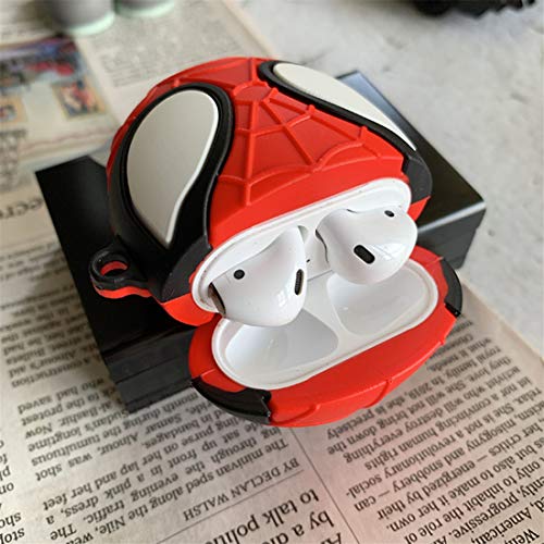 Lupct For Airpods 2/1 Case Cute Cartoon Character Silicone For Apple Air Pods Cover For Kids Girls Boys Shell Fashion Funny Fun Cool Unique Stylish Soft Protective Cases For Airpods 1&2(Red Spider) #TOP3