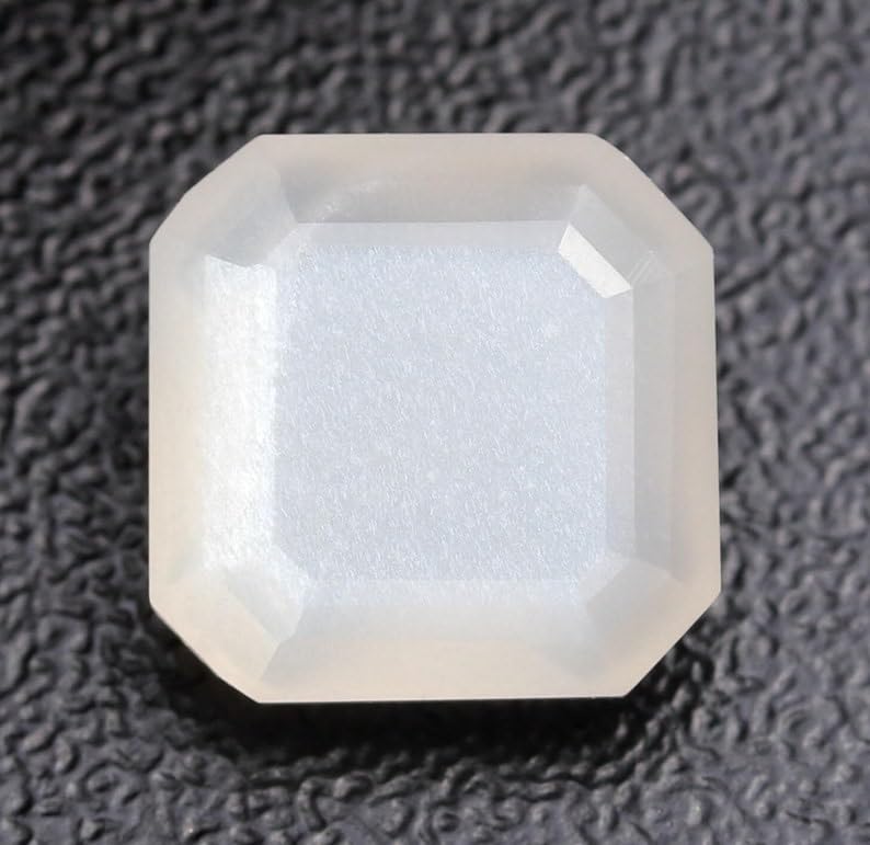 Pierre de lune arc-en-ciel taille Asscher 6 mm, gemme naturelle pour bijouterie fine
