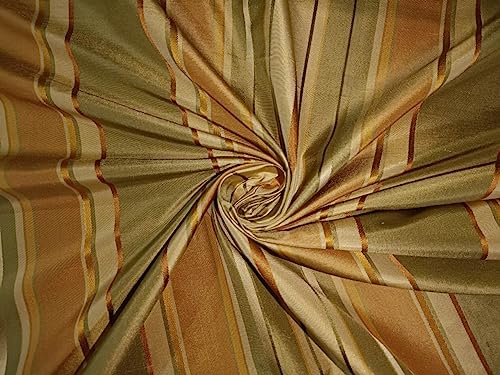 Tissu taffetas 100 % soie naturelle laize 137 cm coupon couture rayure satin Taf#S59