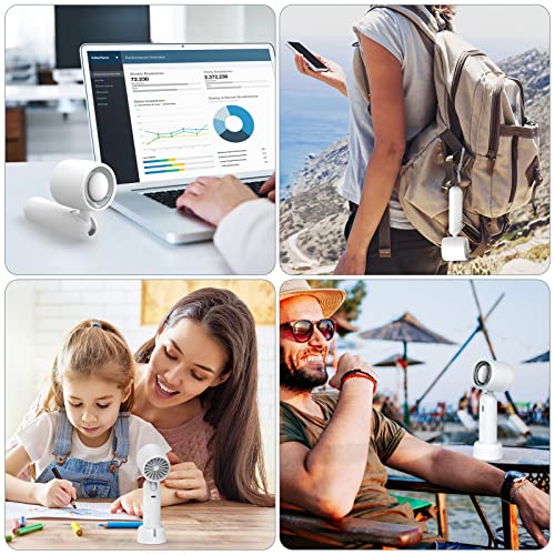 Attlooq Portable Handheld Fan Mini Personal Fan, Usb Rechargeable Battery Operated Hand Fan, 3 Speeds Adjustable Foldable Small Desk Fan With Base For Women Man Home Office Makeup Outdoor Travel #TOP6
