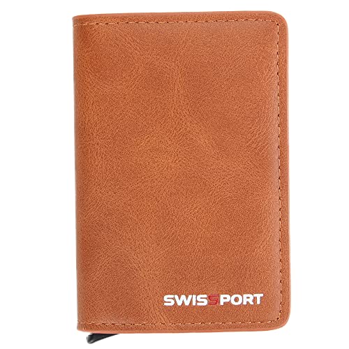 Mini Carteira Porta Cartões Antifurto Masculino RFID Slim (Marrom)